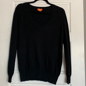 Black knit v-neck sweater
